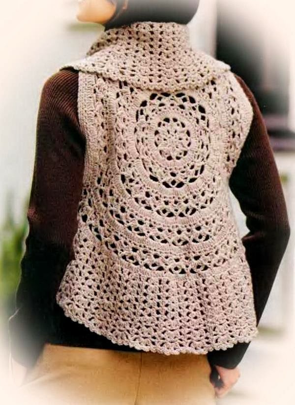 Easy crochet circle vest pattern free instructions template Easy crochet circle vest pattern free instructions template